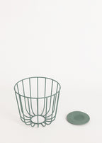 Kitchenware Studio - Cesta Metálica Grande Con Base Antideslizante - Verde Salvia