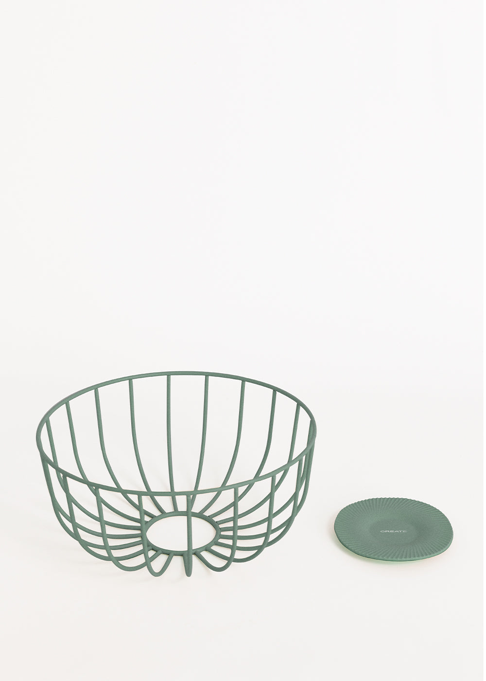 Kitchenware Studio - Petit Panier Métallique Avec Base Antidérapante - Vert Sauge