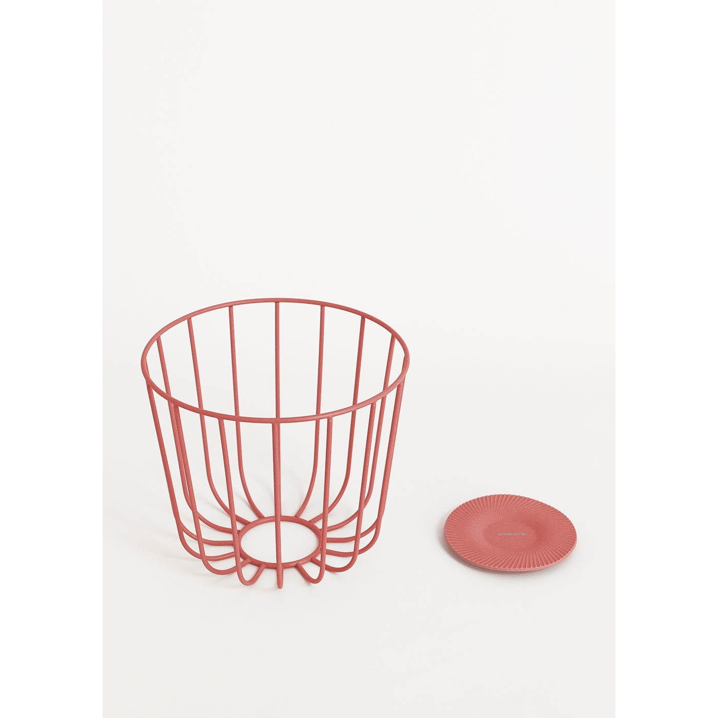 Kitchenware Studio - Cesta Metálica Grande Con Base Antideslizante - Terracota