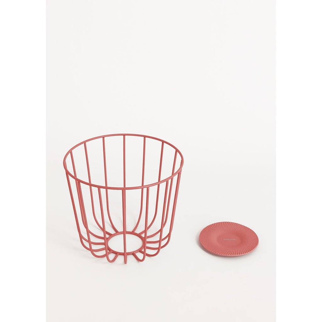 Kitchenware Studio - Large Metallic Basket With Non-Slip Base - Terracotta