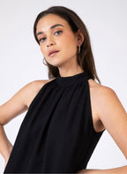 Kloane Plain Scoop-Neck Top - Black