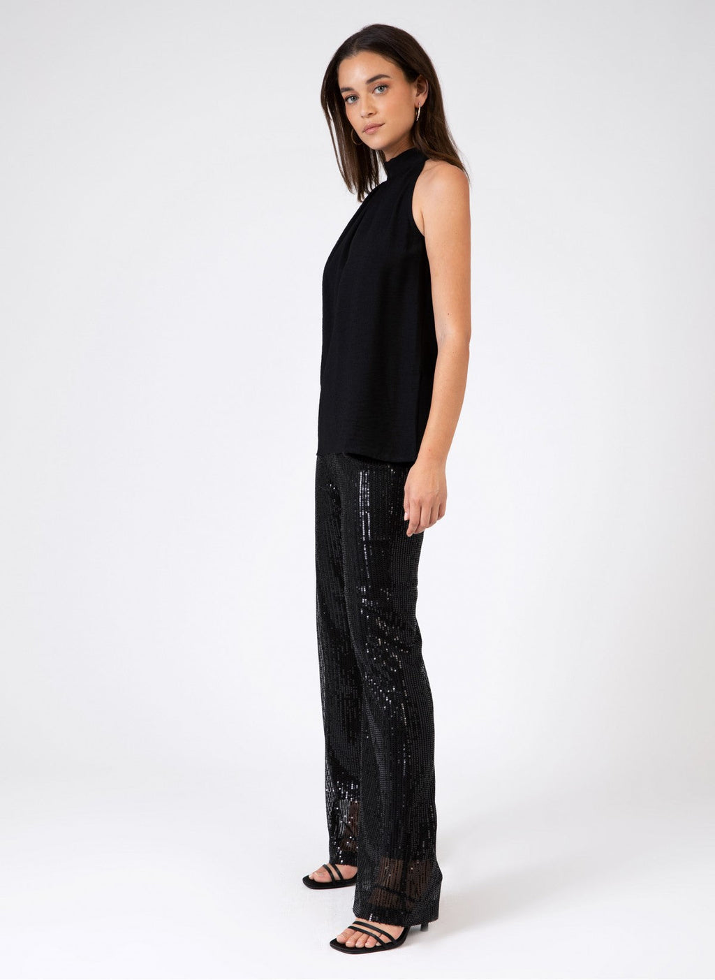 Kloane Plain Scoop-Neck Top - Black