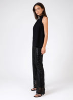 Kloane Plain Scoop-Neck Top - Black