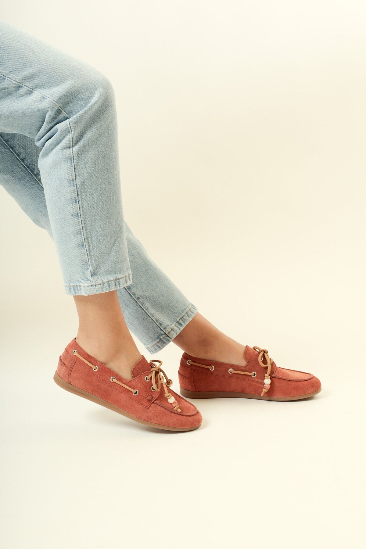 Zapatos náuticos Kai Beads - Rojo ladrillo