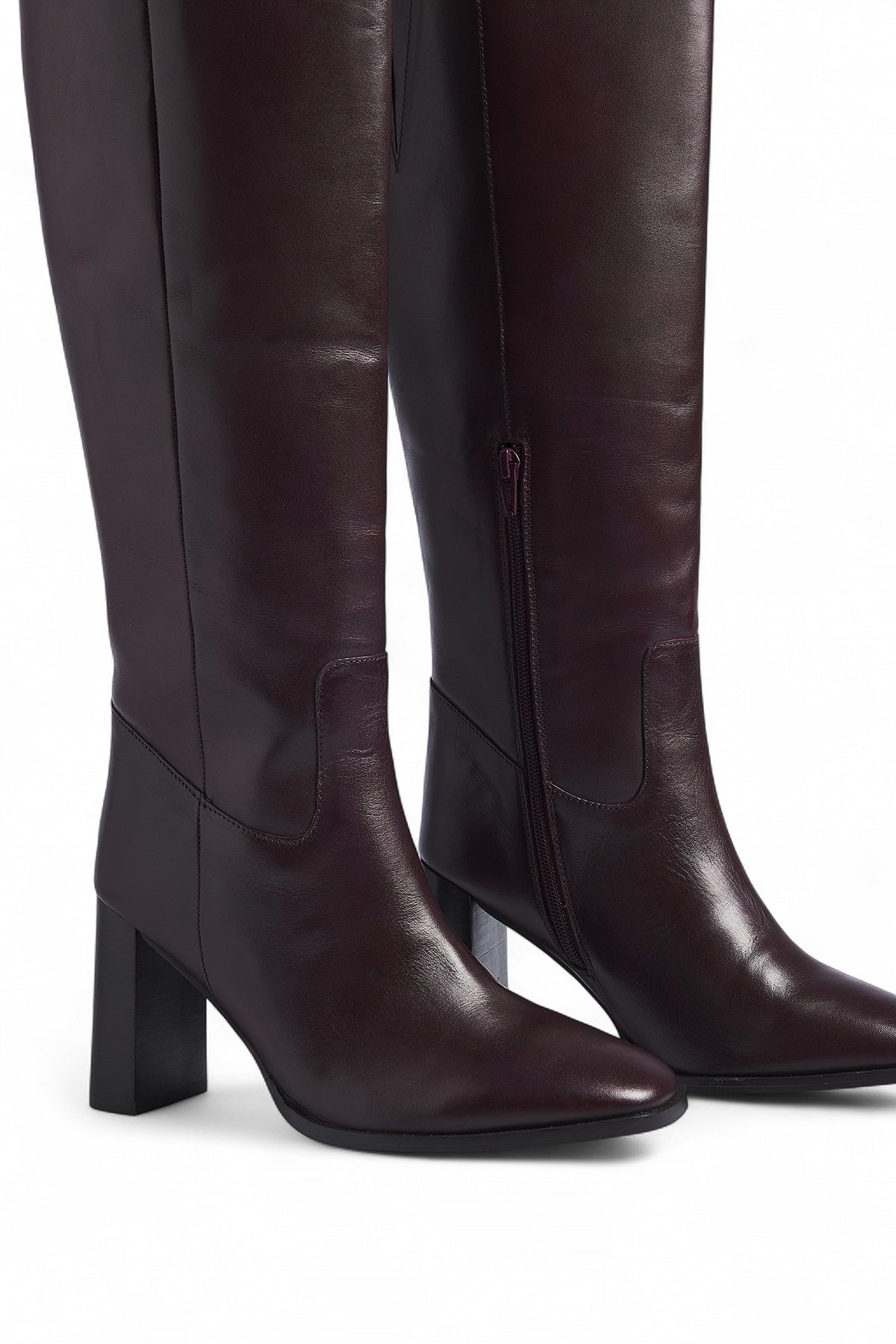 Bottes Knee High Leather - Bordeaux