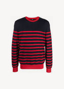 Balmain - Pull Monogramme - Marine Rouge - Homme