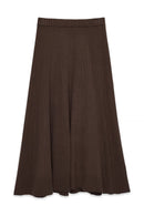 Jupe Longue Asymétrique En Maille Marron