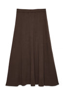 Jupe Longue Asymétrique En Maille Marron