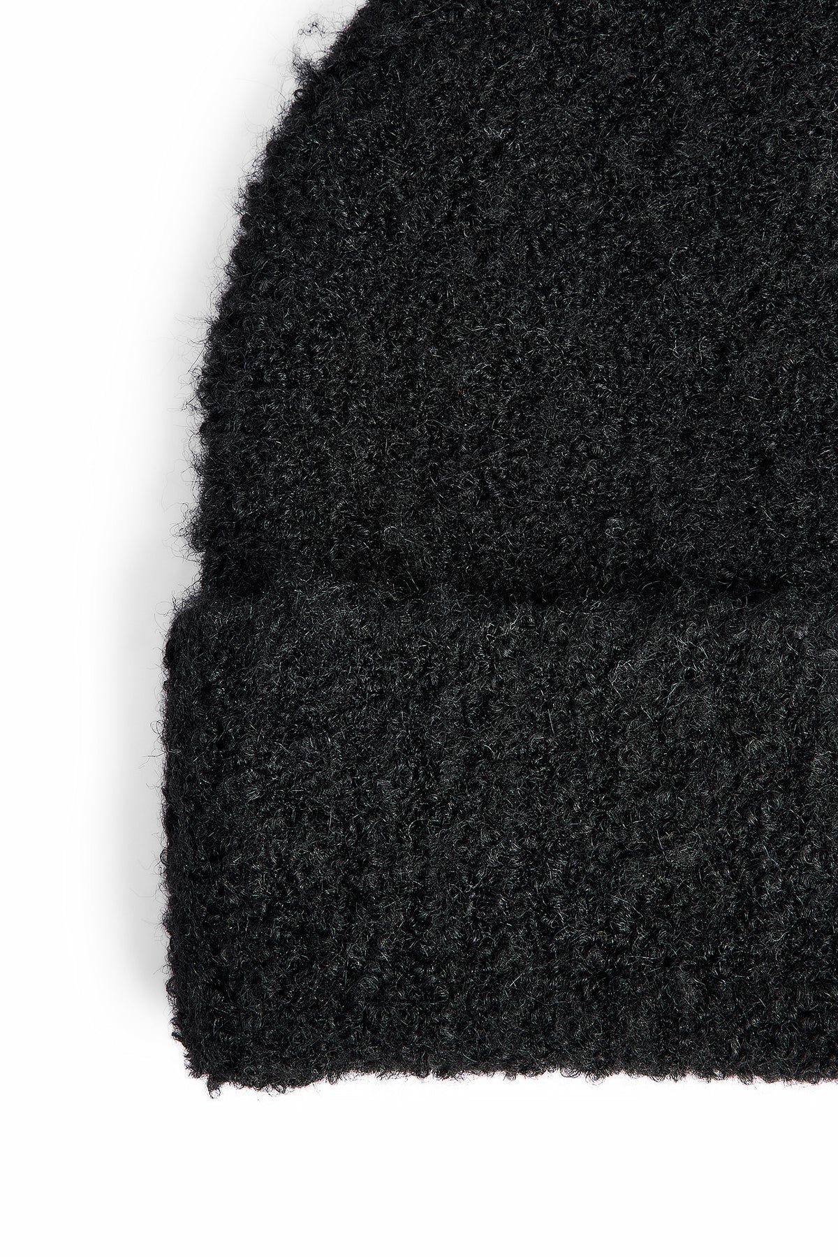 Bonnet Knitted Bouclé Look - Noir