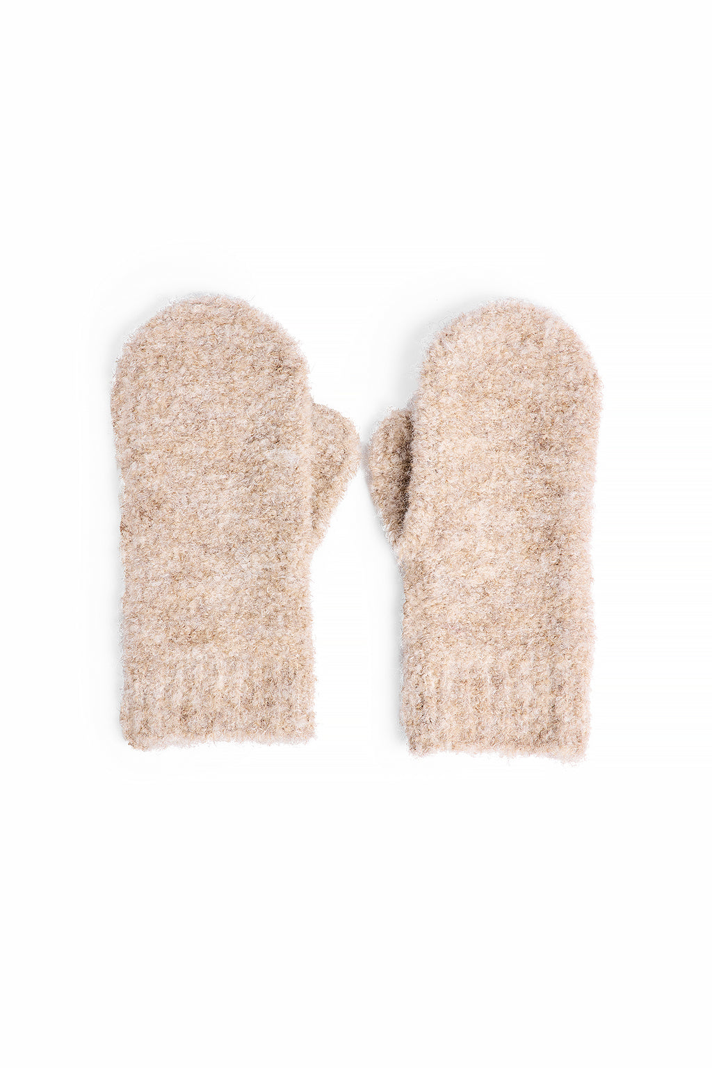 Gants Knitted Bouclé Look - Beige