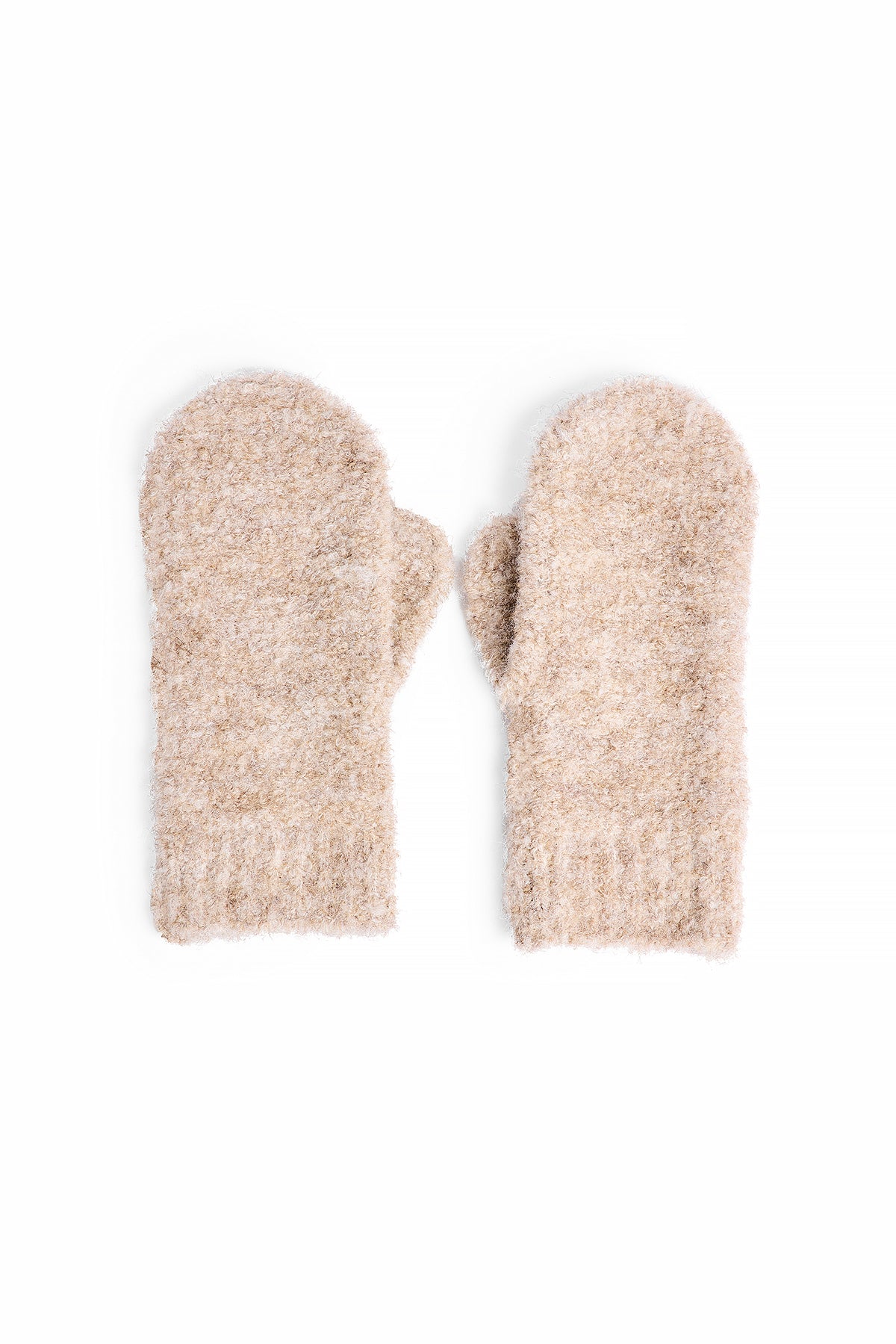 Gants Knitted Bouclé Look - Beige