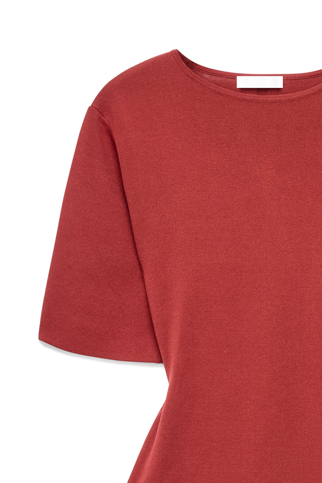 Robe Longue En Maille Mélangée Rouge