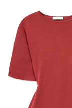 Robe Longue En Maille Mélangée Rouge