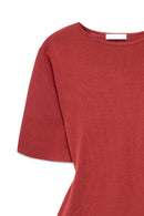 Robe Longue En Maille Mélangée Rouge