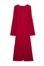 Fine Knitted Trumpet Sleeve Midi Dress Rouge