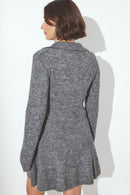 Robe Courte Évasée En Maille Gris