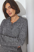 Robe Courte Évasée En Maille Gris