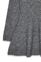 Robe Courte Évasée En Maille Gris