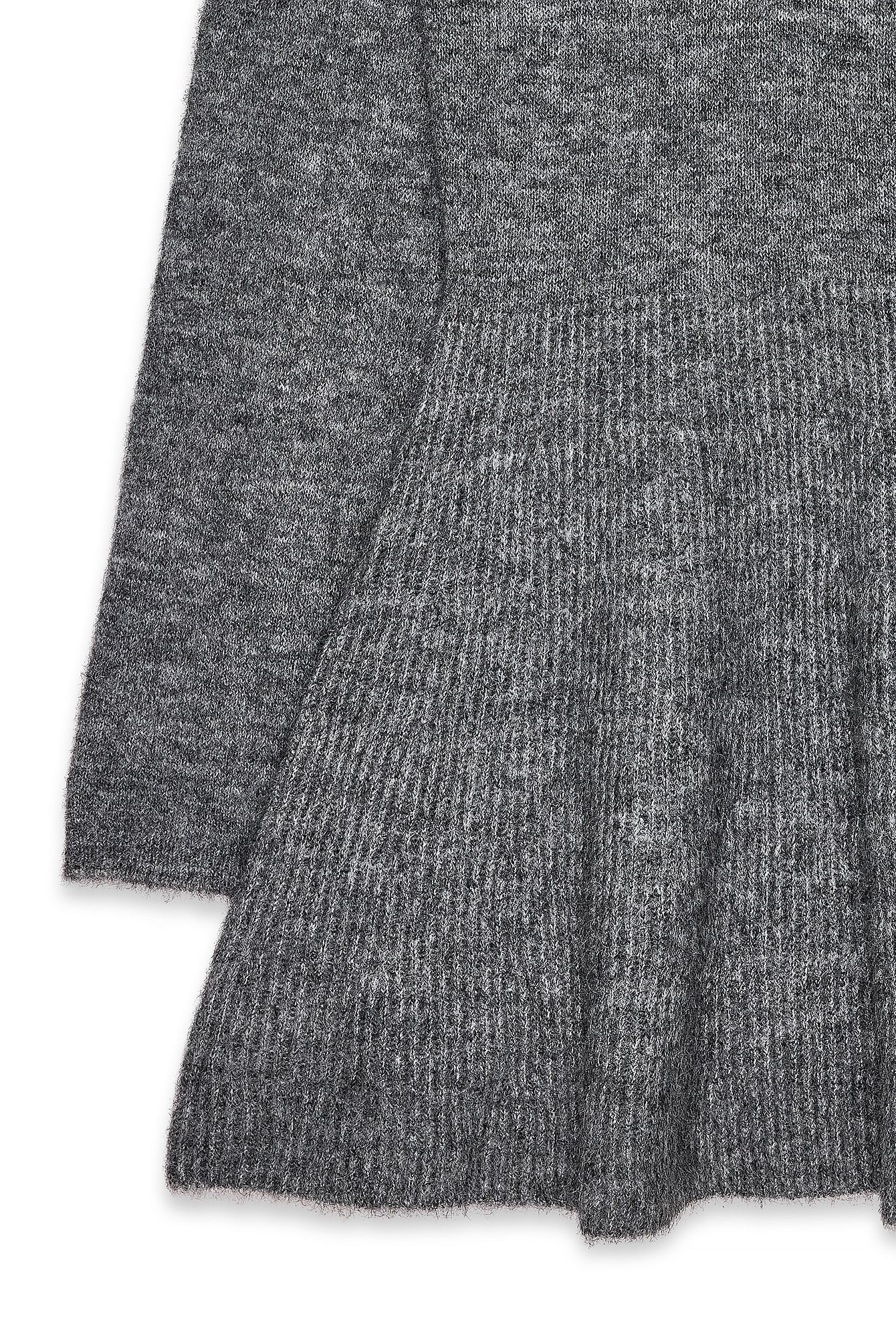 Robe Courte Évasée En Maille Gris