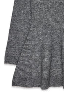 Robe Courte Évasée En Maille Gris