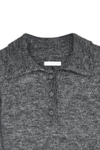 Robe Courte Évasée En Maille Gris