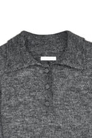 Robe Courte Évasée En Maille Gris