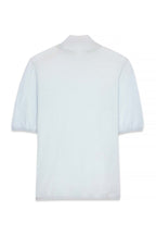 Top Knitted Merino Wool Short Sleeve - Bleu