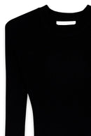 Robe Longue En Maille Côtelée Noir