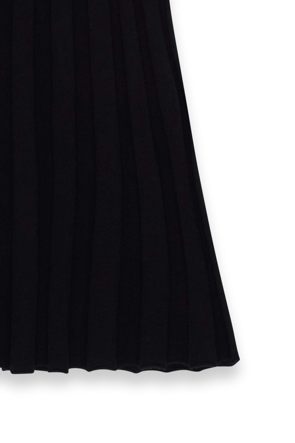 Vestido Largo De Punto Acanalado Con Cuello Vuelto Negro