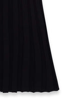 Vestido Largo De Punto Acanalado Con Cuello Vuelto Negro