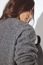 Pull Knitted Round Neck Wool Blend - Gris Moyen