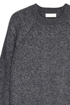 Pull Knitted Round Neck Wool Blend - Gris Moyen