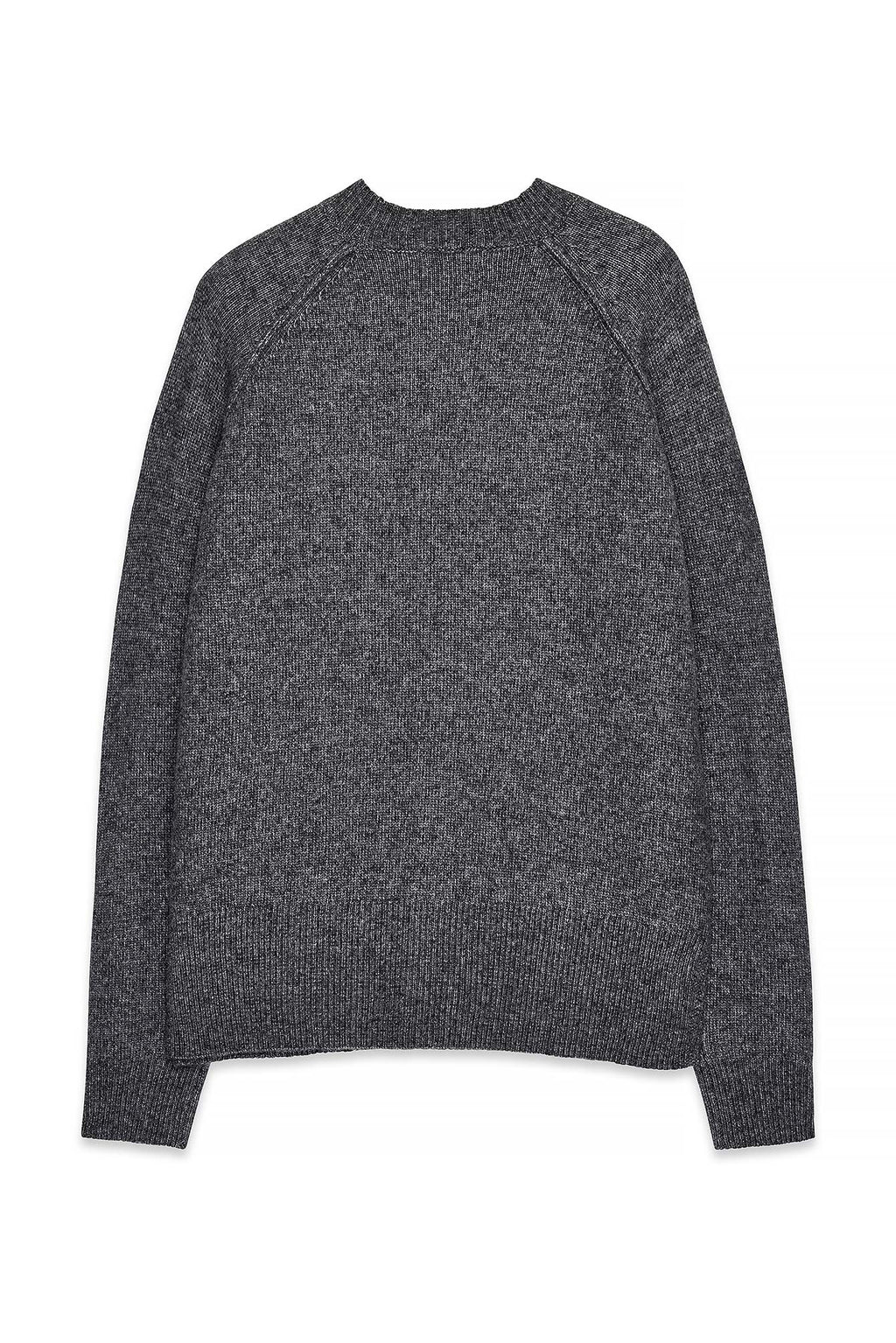 Pull Knitted Round Neck Wool Blend - Gris Moyen