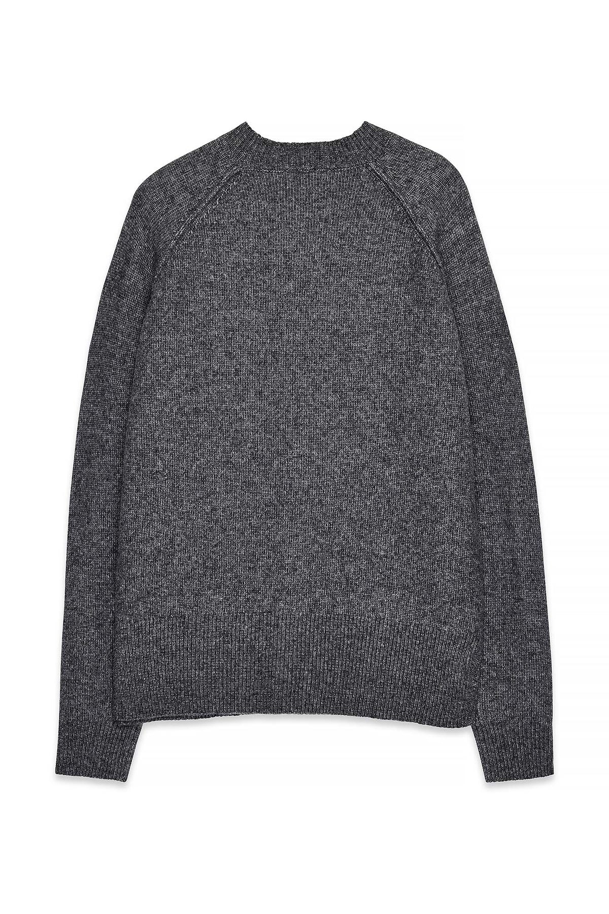 Pull Knitted Round Neck Wool Blend - Gris Moyen
