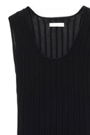 Robe Longue En Maille Côtelée À Encolure Ronde Noir