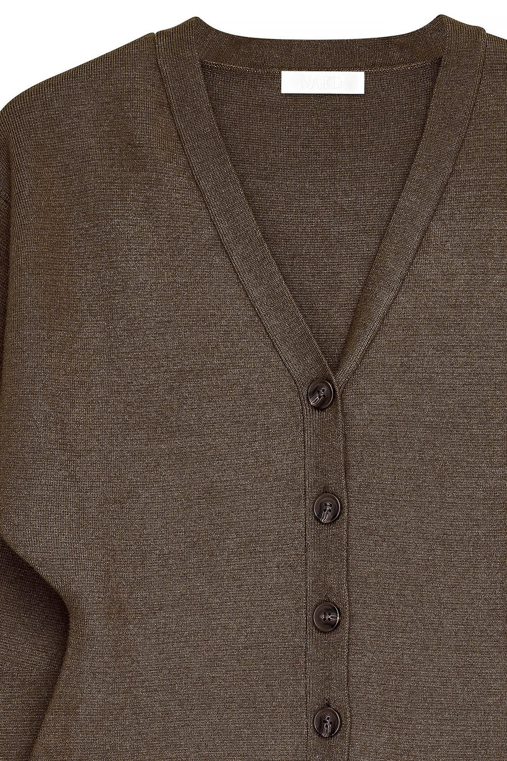 Vestido Corto De Punto De Corte Estructurado Marrón