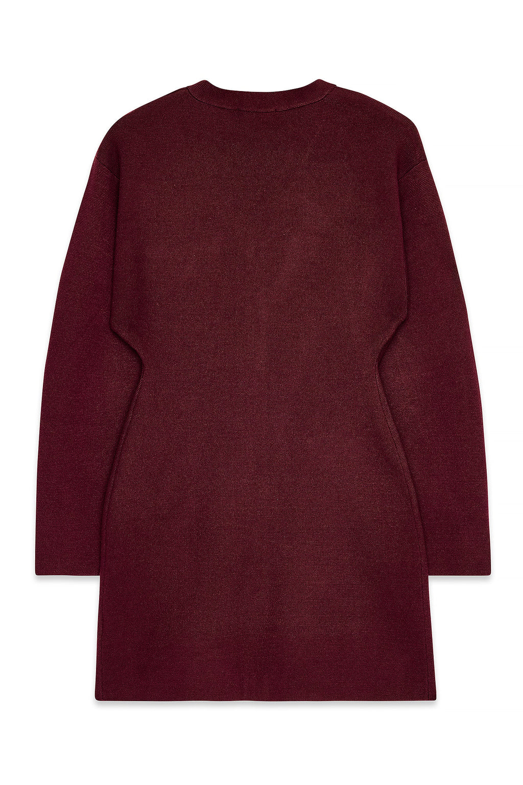 Vestido Corto de Punto de Corte Estructurado Burdeos
