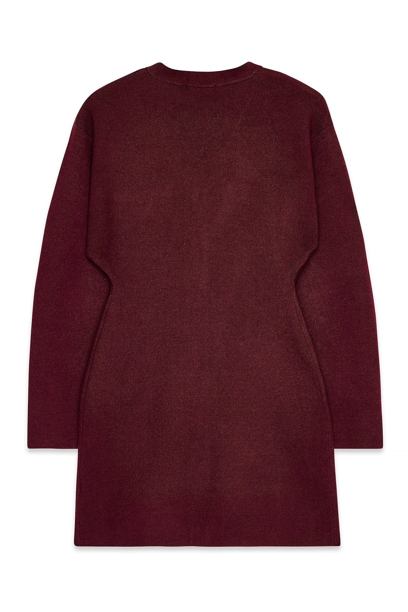Vestido Corto de Punto de Corte Estructurado Burdeos