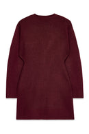 Robe Courte En Maille À Coupe Structurée Bordeaux
