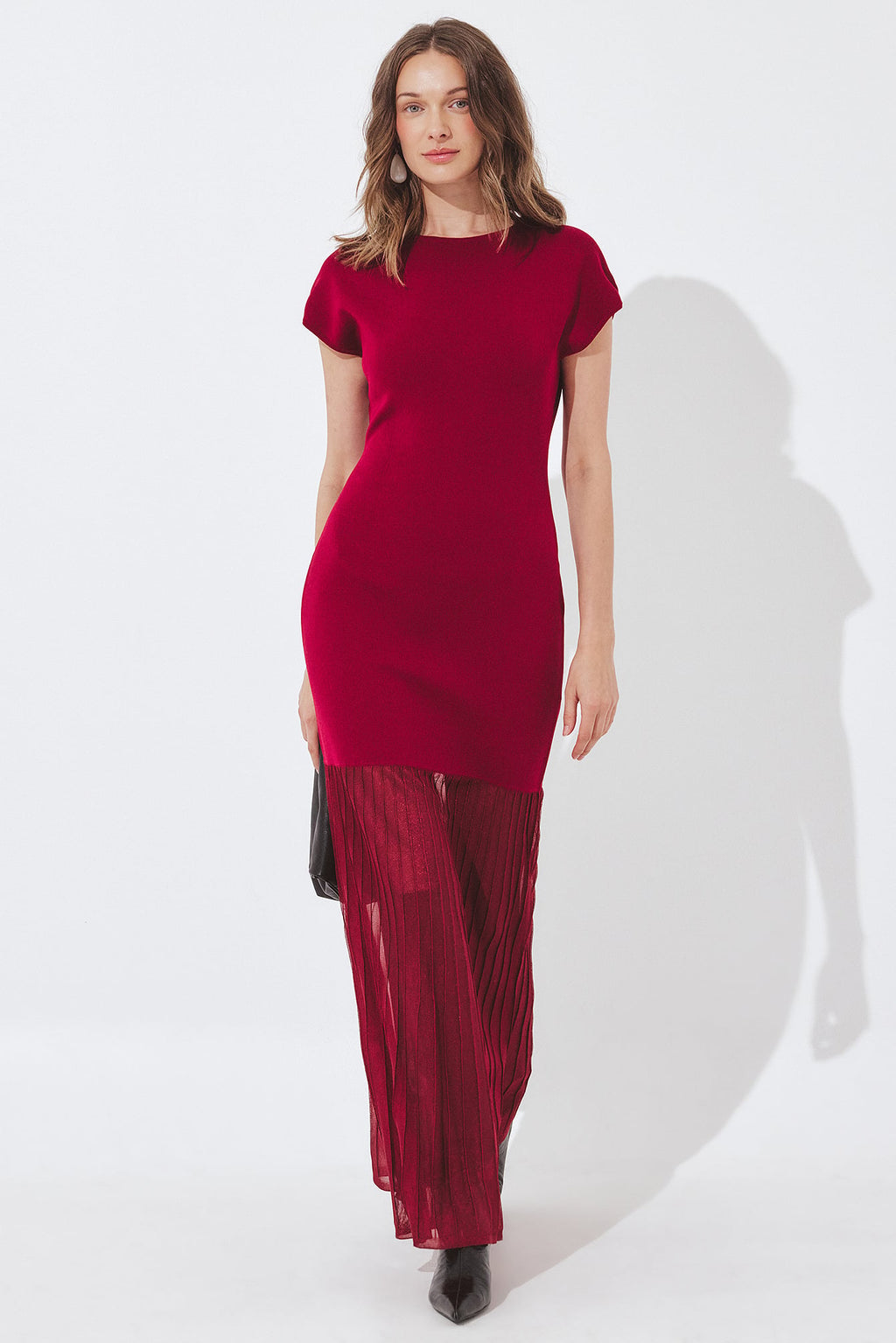 Vestido Largo De Punto Rojo