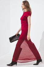 Vestido Largo De Punto Rojo