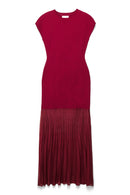 Robe Longue En Maille Rouge