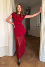 Vestido Largo De Punto Rojo