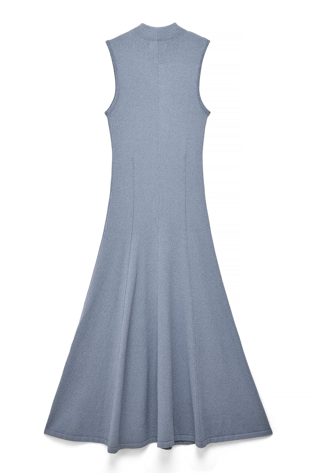 Robe Longue Sans Manches En Maille À Coutures Apparentes Bleu