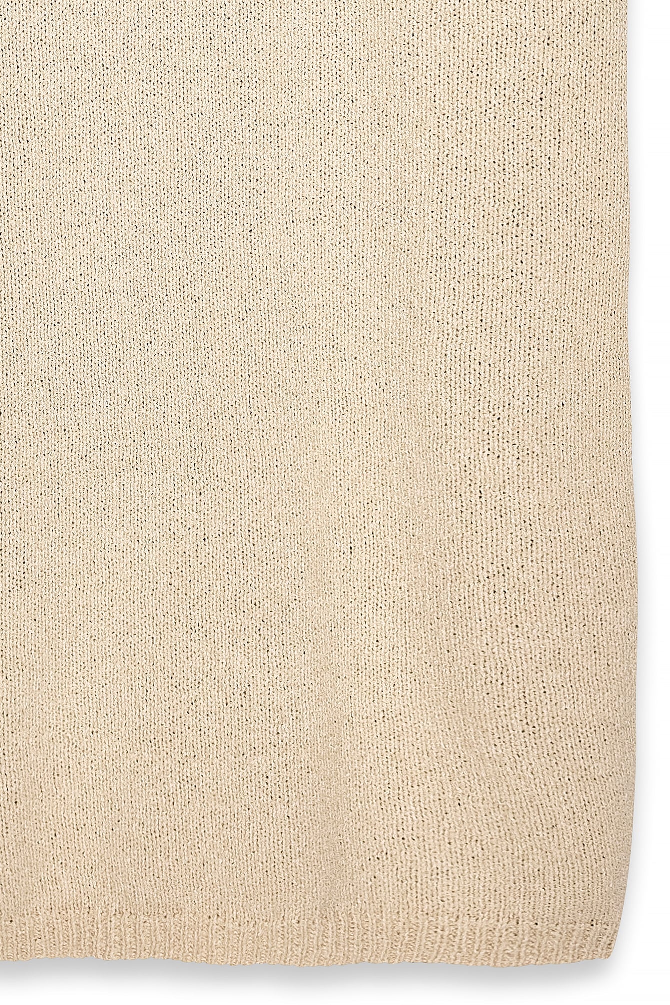 Vestido Largo de Punto con Escote en Cascada Beige