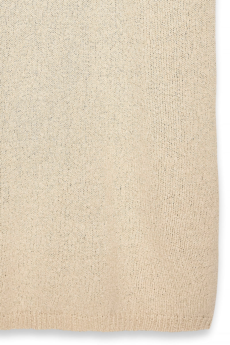 Robe Longue En Maille À Décolleté En Cascade Beige