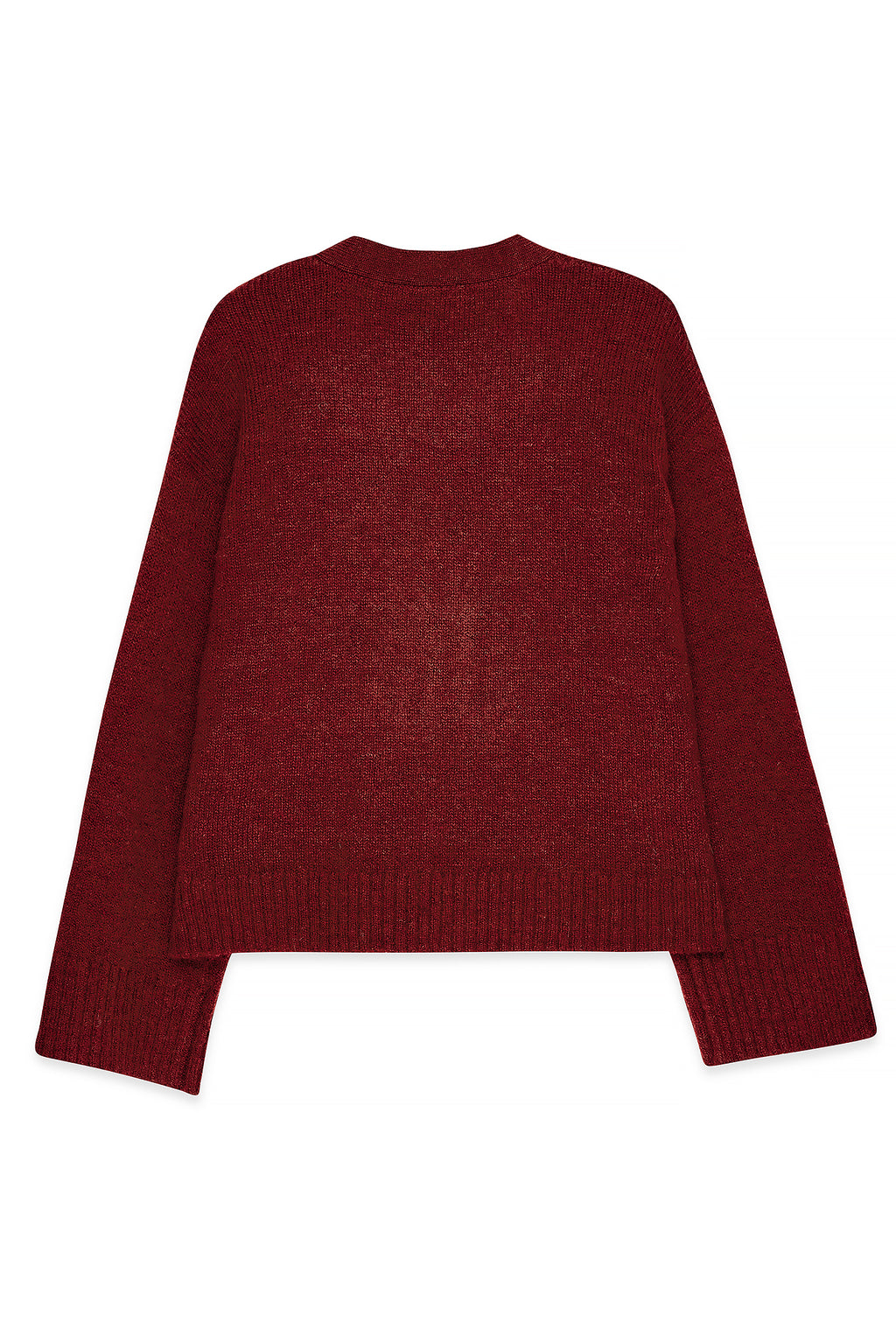 Cardigan Knitted Wool Blend - Bordeaux
