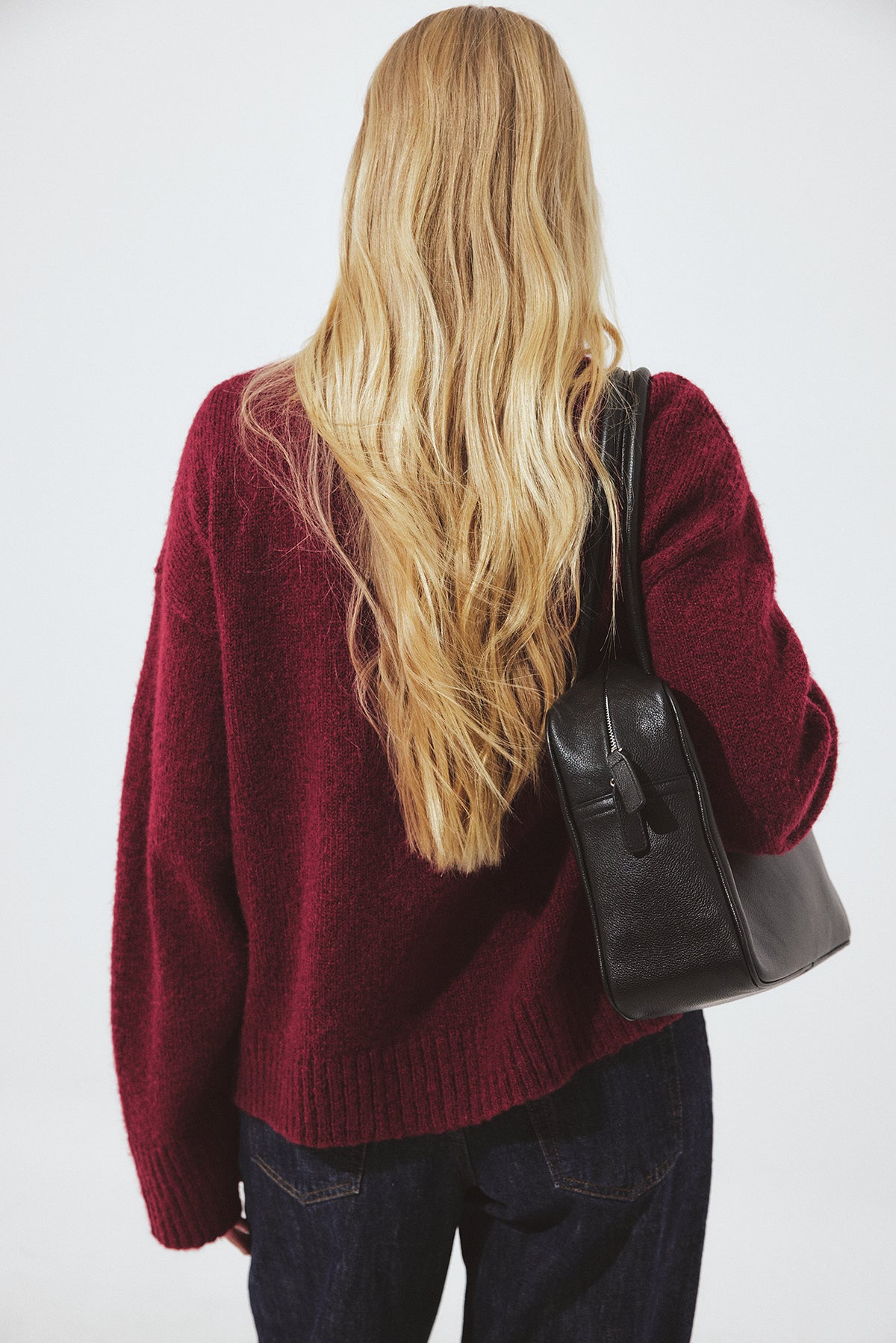 Cardigan Knitted Wool Blend - Bordeaux