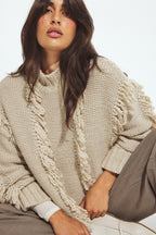 Pull Knitted Wool Blend Loop - Beige