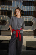 Top Knitted Wool Short Sleeve - Gris
